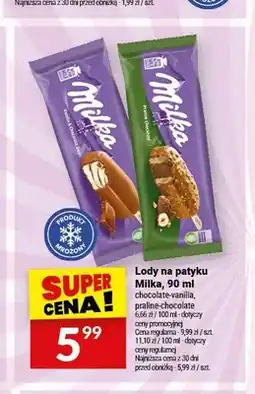 Twój Market Lody na patyku Milka chocolate-vanilla oferta