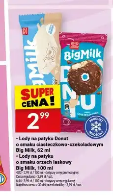 Twój Market Lody na patyku Donut o smaku ciasteczkowo-czekoladowym Big Milk oferta