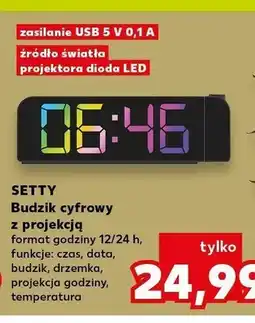 Kaufland Budzik cyfrowy z projekcją Setty oferta
