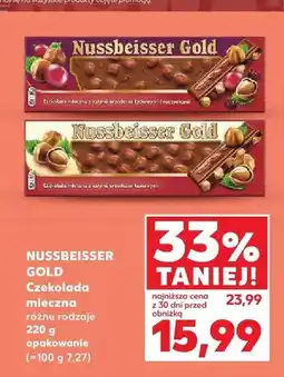 Kaufland Czekolada mleczna Nussbeisser Gold z całymi orzechami laskowymi oferta