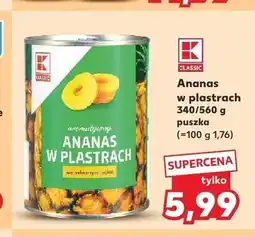 Kaufland Ananas w puszce w plastrach K-Classic oferta