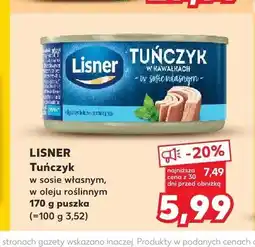 Kaufland Tuńczyk w kawałkach w oleju roślinnym Lisner oferta