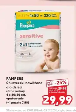 Kaufland Chusteczki nawilżane dla dzieci Pampers Fresh Clean 4-pak oferta