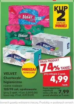 Kaufland Chusteczki higieniczne Velvet 120 sztuk oferta