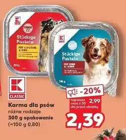 Kaufland Karma dla psów pasztet K-Classic z drobiem i wołowiną oferta