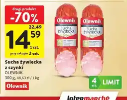 Intermarche Kiełbasa sucha żywiecka z szynki Olewnik oferta