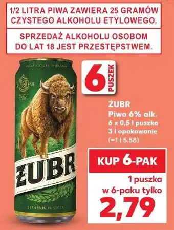 Kaufland Żubr Piwo 6% alk oferta