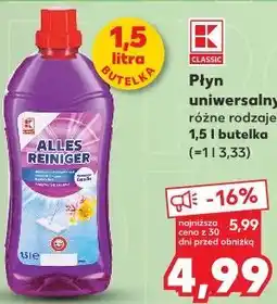 Kaufland K-Classic Płyn uniwersalny różne rodzaje oferta