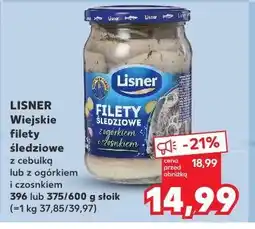 Kaufland LISNER Wiejskie filety śledziowe z cebulką lub z ogórkiem i czosnkiem oferta