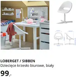 IKEA IKEA LOBERGET / SIBBEN Dziecięce krzesło biurowe, biały oferta