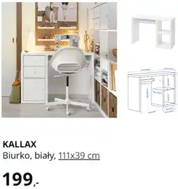 IKEA KALLAX Biurko, biały, 111x39 cm oferta