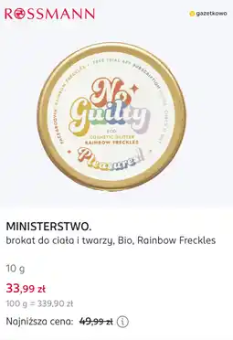 Rossmann MINISTERSTWO. brokat do ciała i twarzy, Bio, Rainbow freckles oferta