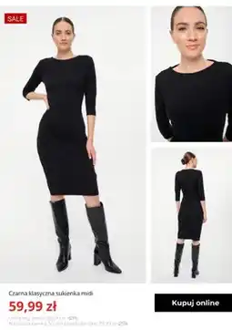 Greenpoint Sukienka midi czarna klasyczna Greenpoint oferta