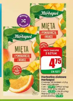 Dino Herbatka ziołowa Herbapol Mięta z pomarańczą i mango oferta