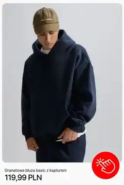 Cropp Bluza z kapturem Cropp granatowa basic oferta