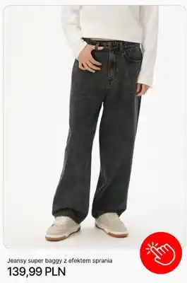 Cropp Jeansy super baggy z efektem sprania Cropp oferta