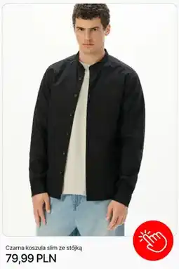 Cropp Koszula męska czarna slim ze stójką Cropp oferta