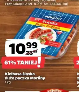 Netto Kiełbasa śląska duża paczka Morliny oferta