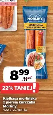 Netto Kiełbasa morlińska z piersią kurczaka Morliny oferta