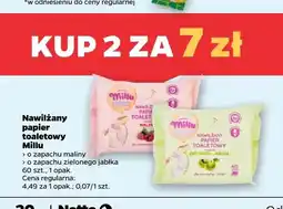 Netto Nawilżany papier toaletowy o zapachu maliny Millu oferta