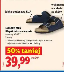 Lidl Klapki skórzane męskie ESMARA MEN oferta