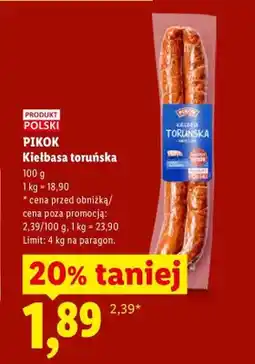 Lidl Kiełbasa toruńska Pikok oferta