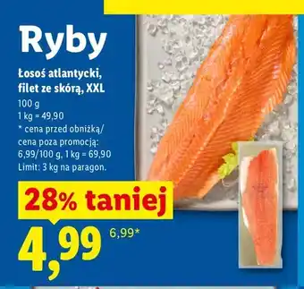 Lidl Łosoś atlantycki filet ze skórą XXL Targ Rybny Lidla oferta