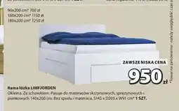 JYSK Rama łóżka LIMFJORDEN 90x200 cm oferta