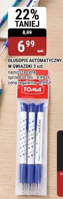 Długopis automatyczny w gwiazdki