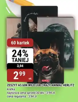 bi1 Zeszyt A5 60K Wild lub Crazy Animal Herlitz oferta