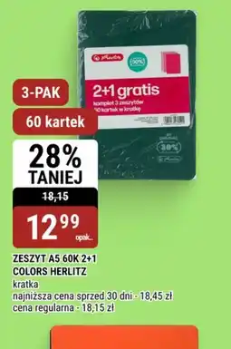bi1 Zeszyt A5 60K 2+1 Colors Herlitz kratka oferta