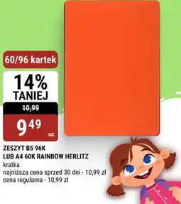 bi1 Zeszyt B5 96K Rainbow Herlitz oferta