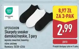ALDI UP2FASHION Skarpety sneaker damskie/męskie, 3 pary oferta