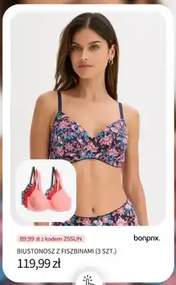 BonPrix Biustonosz z fiszbinami Bonprix 3-pak oferta
