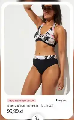 BonPrix Bikini z dekoltem halter (2 części) Bonprix oferta