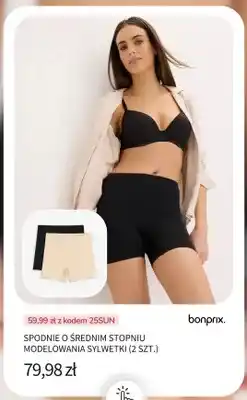 BonPrix Spodnie o średnim stopniu modelowania sylwetki bonprix 2-pak oferta