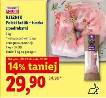 Lidl Polski królik tuszka z podrobami oferta