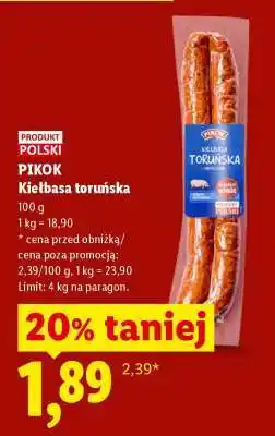 Lidl PIKOK Kiełbasa toruńska oferta