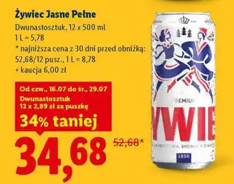 Lidl Żywiec Jasne Pełne oferta