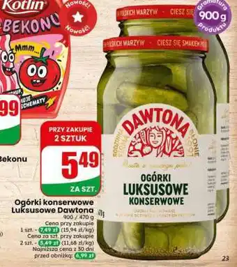 Dino Ogórki konserwowe Luksusowe Dawtona oferta