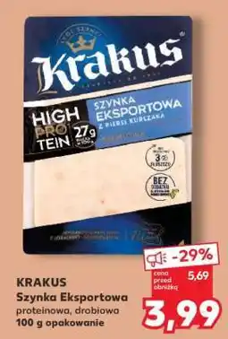 Kaufland KRAKUS Szynka Eksportowa proteinowa, drobiowa 100 g opakowanie oferta