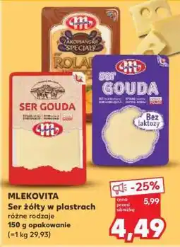 Kaufland MLEKOVITA Ser żółty w plastrach oferta