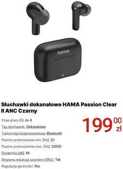 Media Expert Słuchawki dokanałowe HAMA Passion Clear II ANC Czarny oferta
