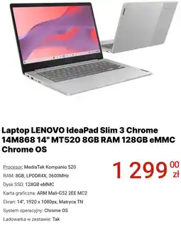 Media Expert Laptop LENOVO IdeaPad Slim 3 Chrome 14M868 14 MT520 8GB RAM 128GB eMMC Chrome OS oferta