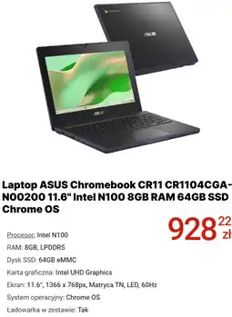 Media Expert Laptop ASUS Chromebook CR11 CR1104CGA-N00200 11.6 Intel N100 8GB RAM 64GB SSD Chrome OS oferta