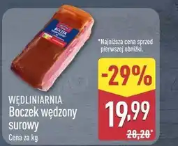 ALDI WĘDLINIARNIA Boczek wędzony surowy oferta