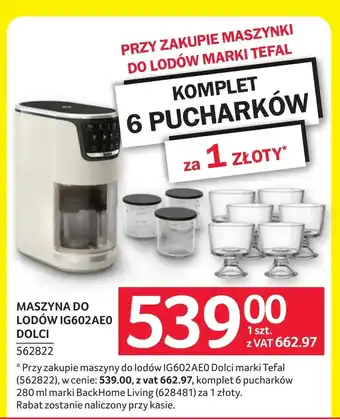 Selgros Maszynka do lodów Tefal oferta