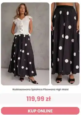 Spódnica rozkloszowana plisowana High Waist Renee