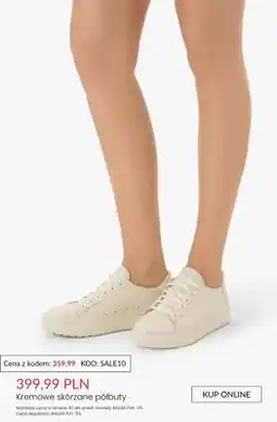 Ryłko Półbuty skórzane kremowe oferta