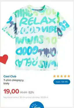 Smyk T-shirt chłopięcy Cool Club biały oferta